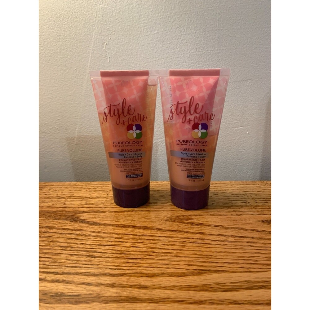 (2) PUREOLOGY Pure Volume Style + Care Infusion Fullness Body 5oz New Hair SET